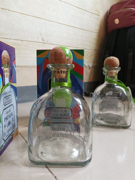 Patron Tequila empty bottle, Food & Drinks, Beverages on Carousell