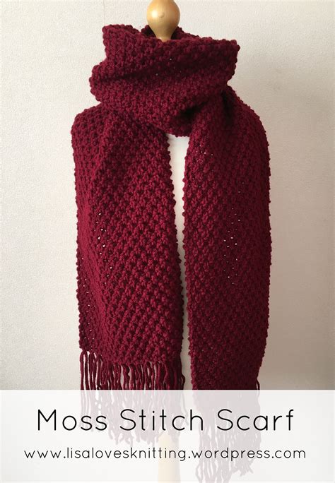 Moss Stitch Scarf With Fringe | Crochet scarf easy, Crochet mens scarf, Red scarf knit