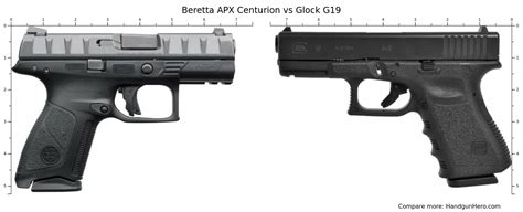 Beretta APX Centurion vs Glock G19 size comparison | Handgun Hero