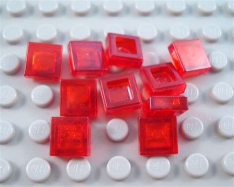 LEGO Lot of 10 Translucent Red 1x1 Tiles | eBay