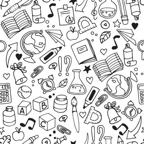 vector seamless pattern on the theme back to school. doodle style ...