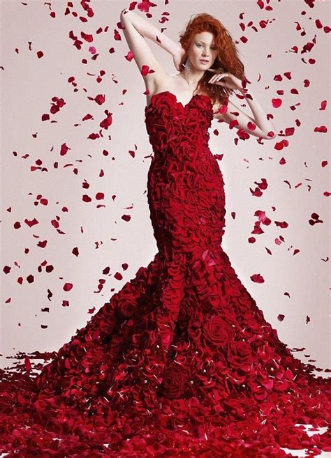 Girly Design Blog – Floral Fashion – Dresses Made From Flowers | Red ...