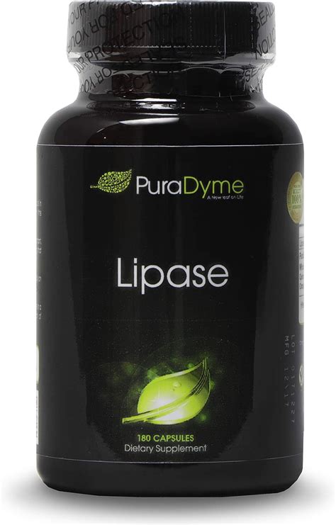 Amazon.com: PuraDyme Lipase Enzyme 180 Capsules Digestive Enzyme (1 ...