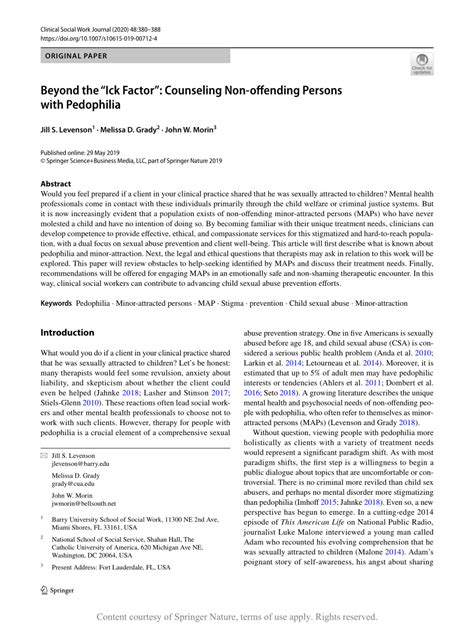 Beyond the “Ick Factor”: Counseling Non-offending Persons with ...