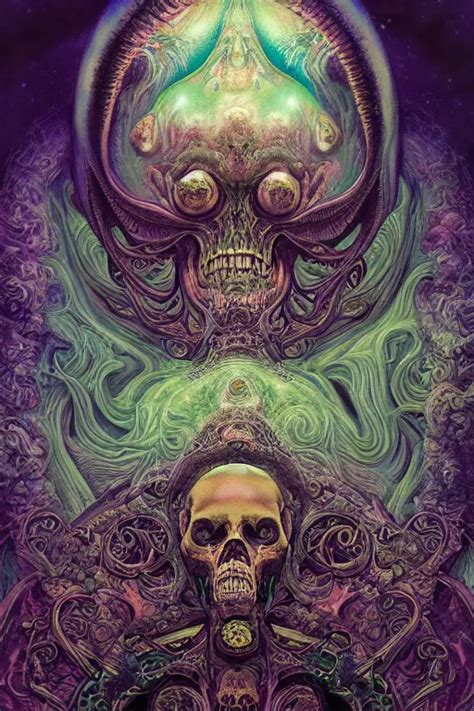 gigantic psychedelic demonic cosmic skull, alien | Stable Diffusion ...