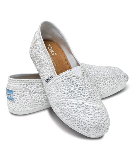 TOMS White Crochet Canvas Classics | zulily | Lace toms, Toms wedding ...