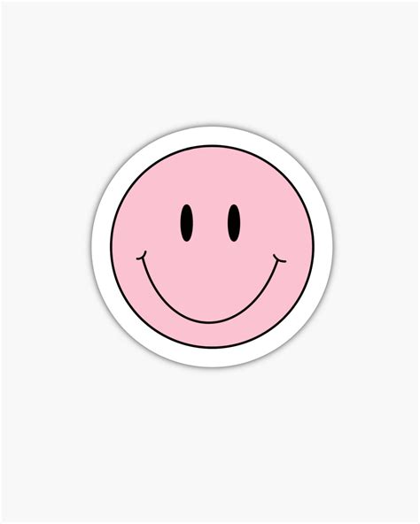 Pink Smiley Sticker, Smiley Face, Smile Sticker, Smiley Face Sticker ...