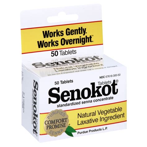 Senokot Natural Vegetable Laxative Ingredient Tablets 50 tablets