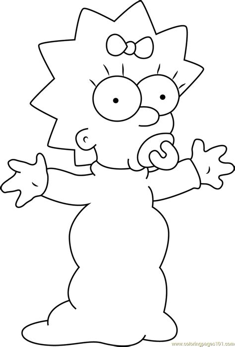 Margaret Evelyn Maggie Simpson Coloring Page for Kids - Free Maggie Simpson Printable Coloring ...