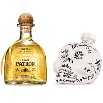 Send KAH Blanco and Patron Anejo Tequila Gift Set Worldwide