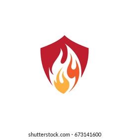 Fire Shield Logo Stock Vector (Royalty Free) 673141600 | Shutterstock