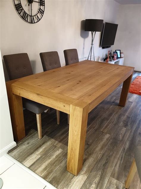 Large 6 Seater Natural Oak Effect Dining Room Table | in Locks Heath, Hampshire | Gumtree