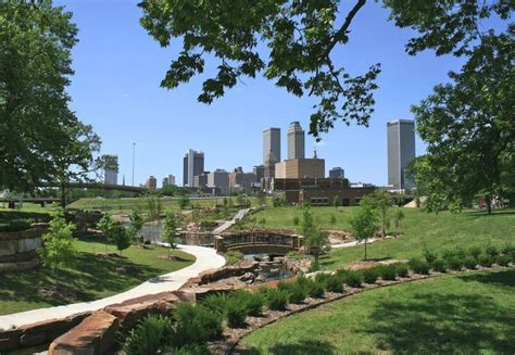 Centennial park with a view of downtown Tulsa | Tulsa, Places to go ...