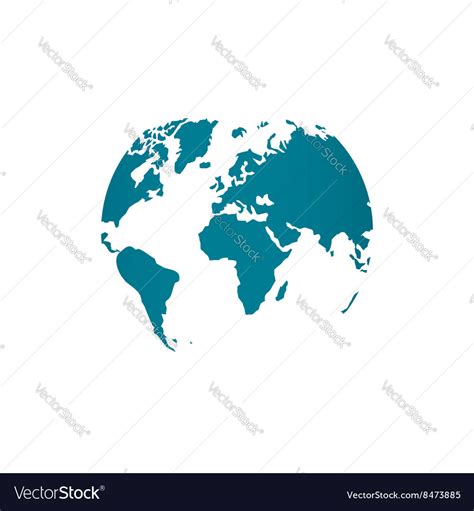 Blue world map globe isolated Royalty Free Vector Image