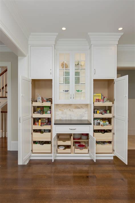 pantry cabinets with pull out drawers and crown molding in Showplace ...