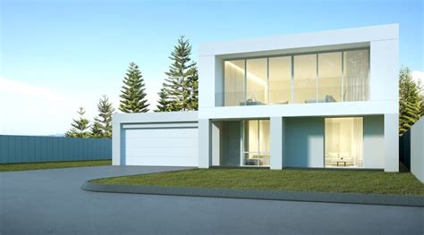 Premium Photo | 3D rendering of modern luxury house with garage