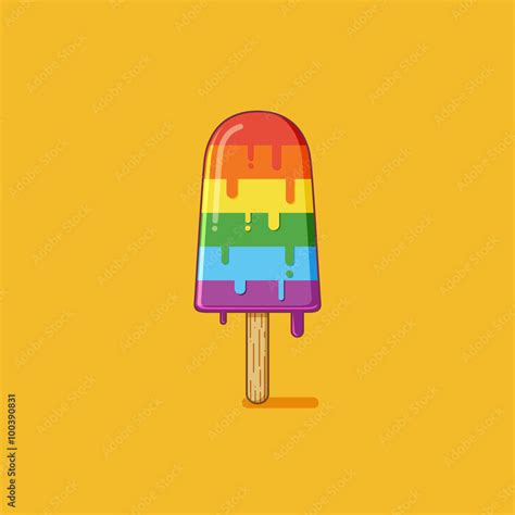 Rainbow popsicle Stock Vector | Adobe Stock