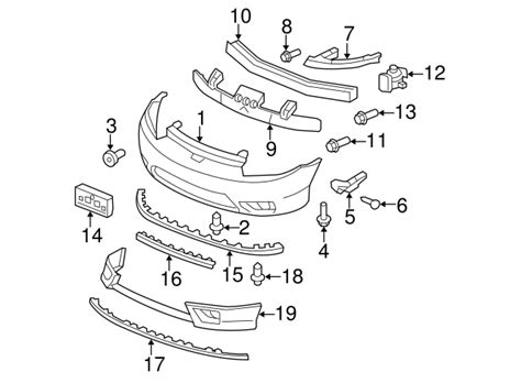 71170-SNA-A00 - Absorber Front Bumper - 2006-2008 Honda Civic | Honda ...