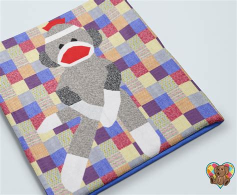 Sock Monkey Quilt Block Pattern Downloadable PDF Quilt Pattern Quilt ...