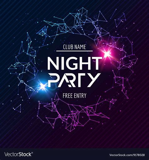 Night Party poster. Shiny banner club disco. Dj dance summer invitation. Download a Free Preview ...