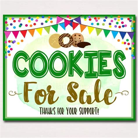 Printable Cookie Booth Signs