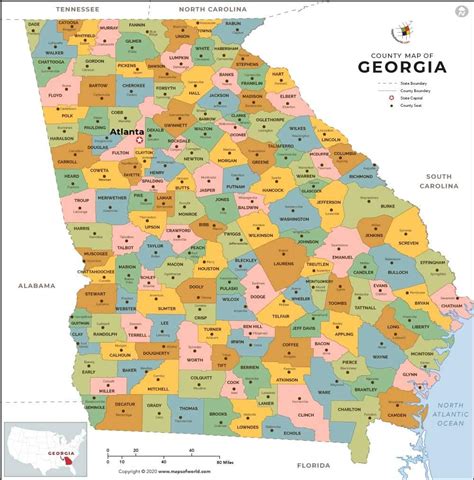 Printable Map Of Georgia Counties - Printable Templates