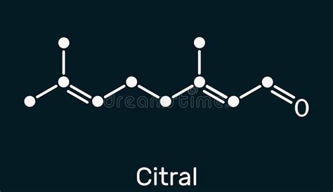 Citral Molecule 3d, Molecular Structure, Ball and Stick Model, Structural Chemical Formula ...