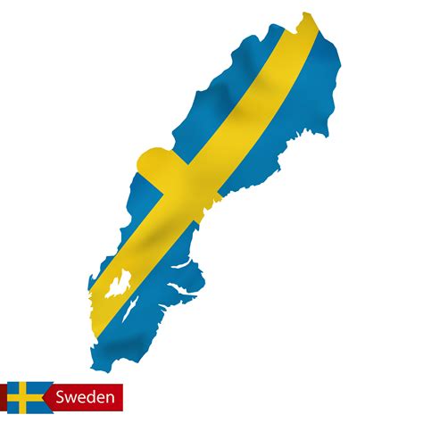 Sweden map with waving flag of Sweden. 34323544 Vector Art at Vecteezy