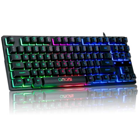 Buy CHONCHOW87-Key RGB Backlit Compact Gaming Keyboard - USB Wired Tenkeyless Keyboard for ...