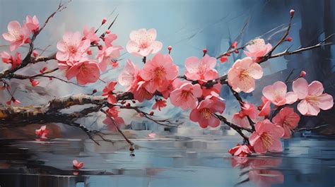 Premium AI Image | acrylic paintings of spring blossoms