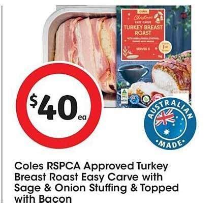 Coles rspca approved turkey breast roast easy carve with sage & onion ...