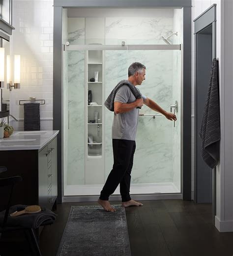 Walk In Showers & Shower Enclosure Kits | KOHLER LuxStone Showers