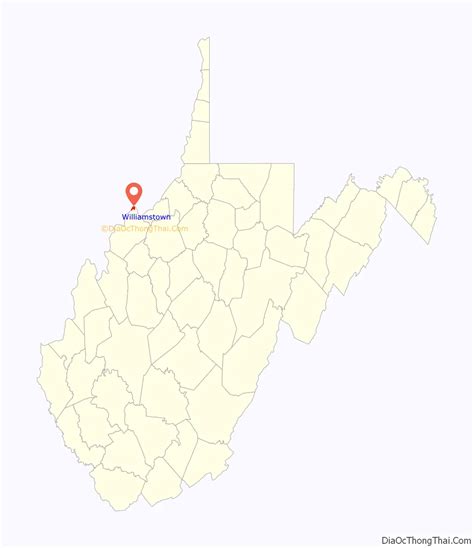 Map of Williamstown city, West Virginia - Thong Thai Real