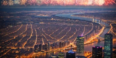 Premium AI Image | fireworks light up the night sky over a city