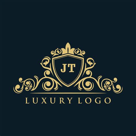 Letter JT logo with Luxury Gold Shield. Elegance logo vector template ...