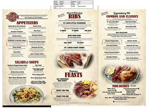 Famous Dave's Printable Menu