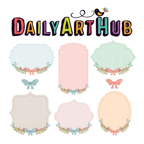 Floral Labels Clip Art Set – Daily Art Hub – Free Clip Art Everyday