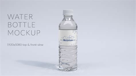 a water bottle mockup is shown in this image