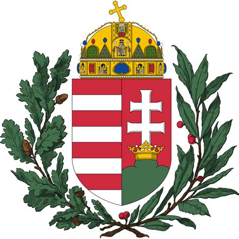 File:Coat of arms of Hungary (1896-1915; oak and olive branches).svg ...