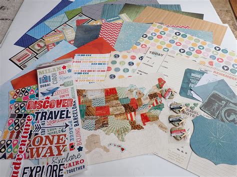 Scrapbook Travel Paper Kit 12x12 Paper Pack 20 Sheets Plus Frames ...