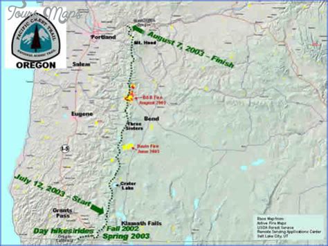 PACIFIC CREST TRAIL MAP OREGON - ToursMaps.com