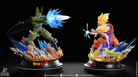 Goku and Gohan Vs Cell Kamehameha statues - ZBrushCentral