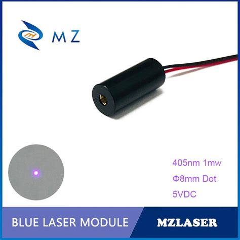 Blue Dot Laser Diode Module 405nm 1mw 5VDC Standard 8mm Security Level Class II Industrial APC ...