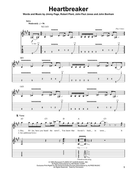 Heartbreaker by Led Zeppelin - Guitar Tab Play-Along - Guitar Instructor