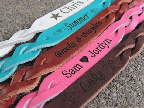 Braided Bracelet with Customized Names or Message on ONE Side | Braided leather bracelet ...