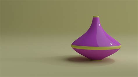 ArtStation - Purple vase with yellow rings (Blender 2.8)