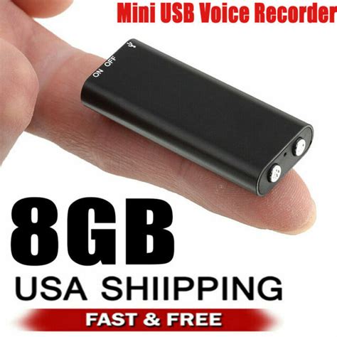 NEW Mini Spy Audio Recorder Voice Listening Device 96 Hours 8GB Bug ...