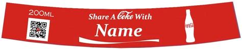 4 X Personalised Coca Cola Bottle Label to Fit 200ml Glass Bottles ...