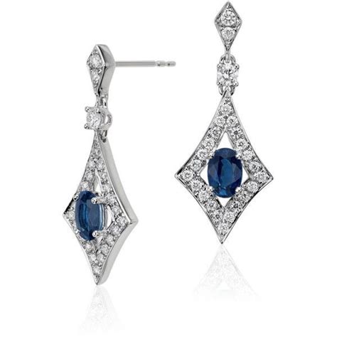 Blue Nile Sapphire and Diamond Drop Earrings ($2,240) liked on Polyvore ...