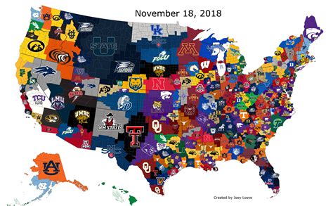 College Basketball Imperialism Map | The Key Play